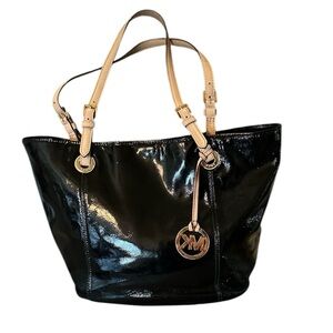 Michael Michael Kors black patent leather tote